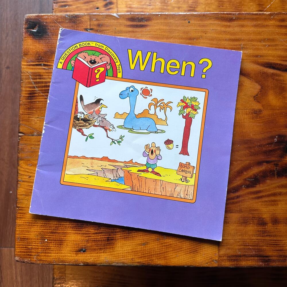 Vintage 1985 When? A Question Book From Discovery Toys Paperback Book